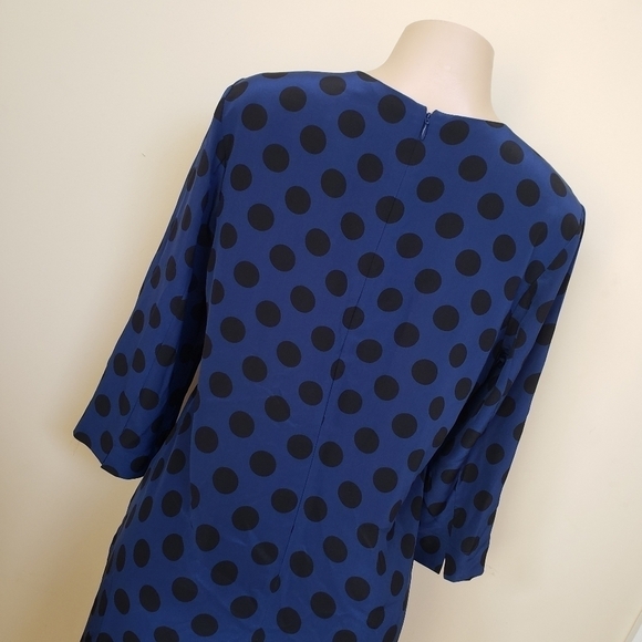 C WONDER Polka Dot 100% Silk Shift Dress - Picture 4 of 5